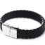 Vintage Men Leather Wristband Braided Magnetic Clasp Bracelet Bangle