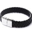 Vintage Men Leather Wristband Braided Magnetic Clasp Bracelet Bangle